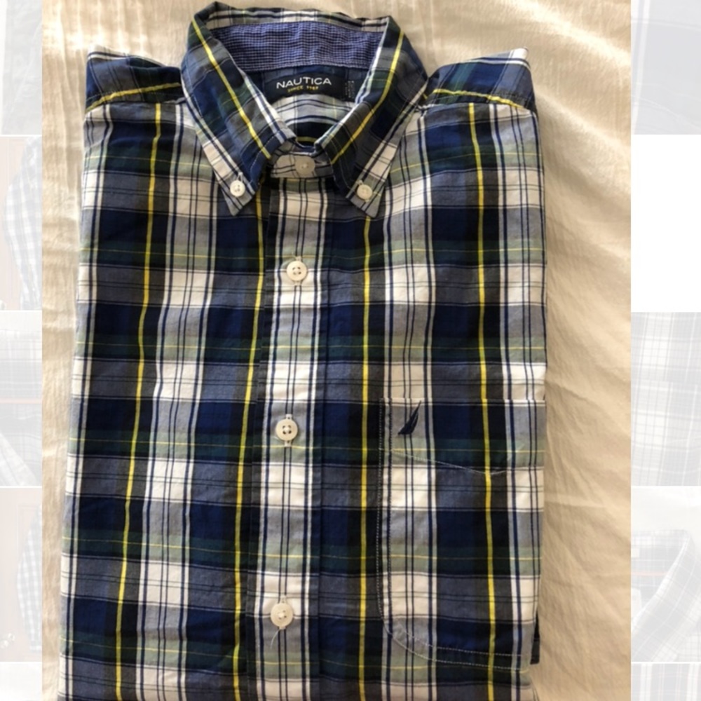 Nautical Classic Fit Plaid Shirt Men’s size S